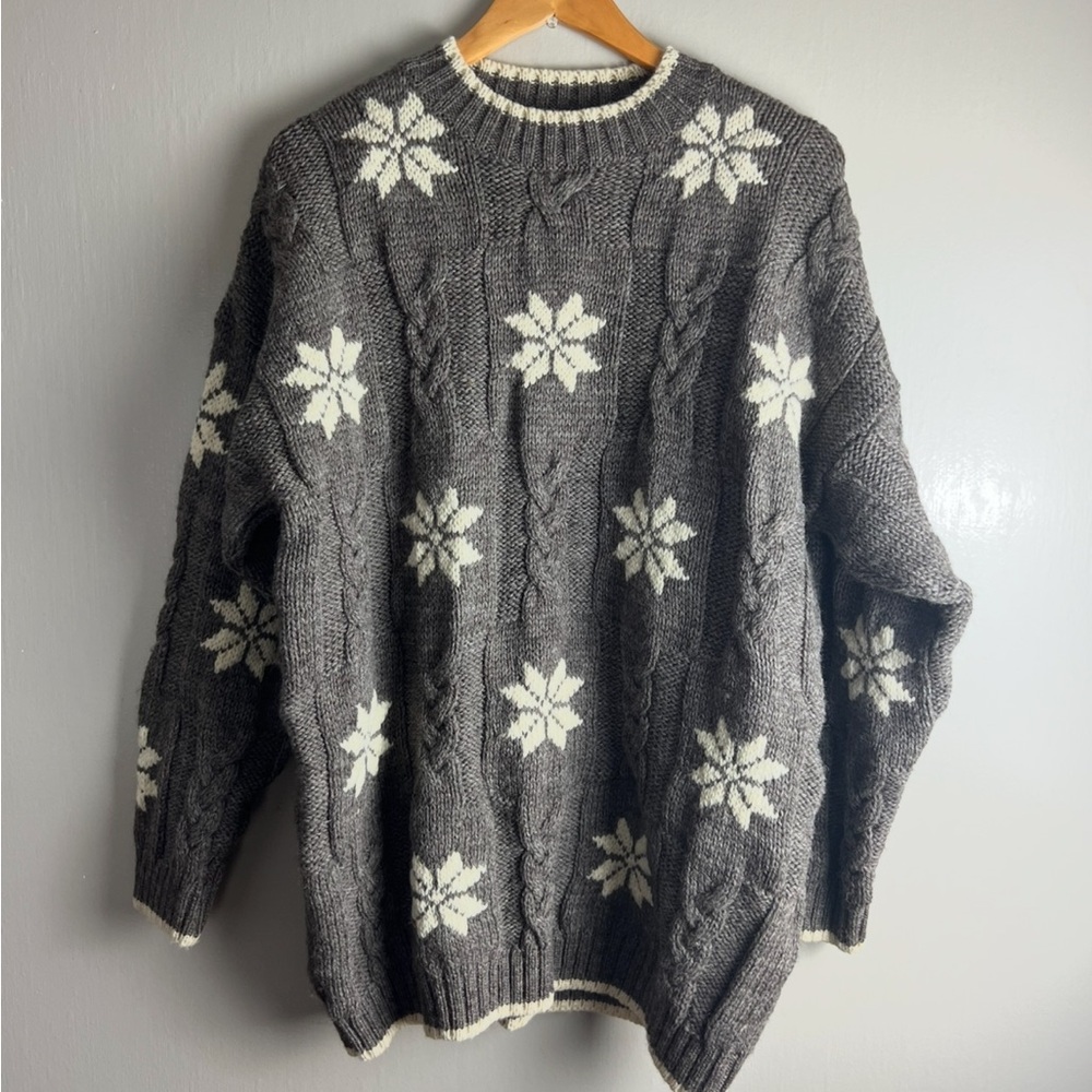 Paul James Mens English Made Wool Snowflake Sweater